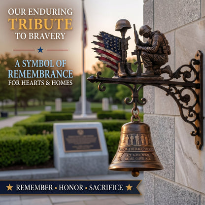 🇺🇸🔔 "Honor Courage Sacrifice" Fallen Soldier Wall Bell – A Timeless Tribute to America's Heroes