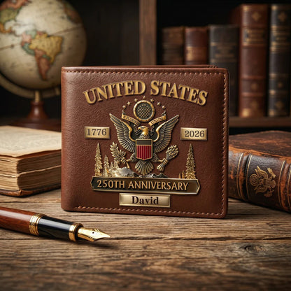 🎁Personalized U.S. Army 250th Anniversary Leather RFID BLOCKING Wallet