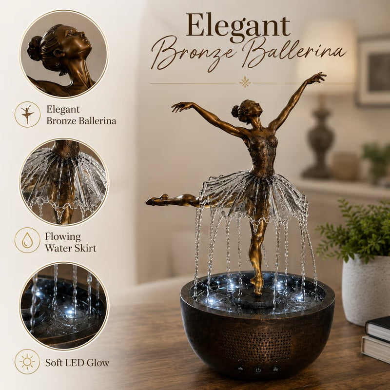 Elegant Ballerina Waterfall Fountain Lamp