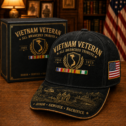 🎖️Vietnam Veteran United Services Tribute Cap – Honor, Service & Sacrifice 1955–1975