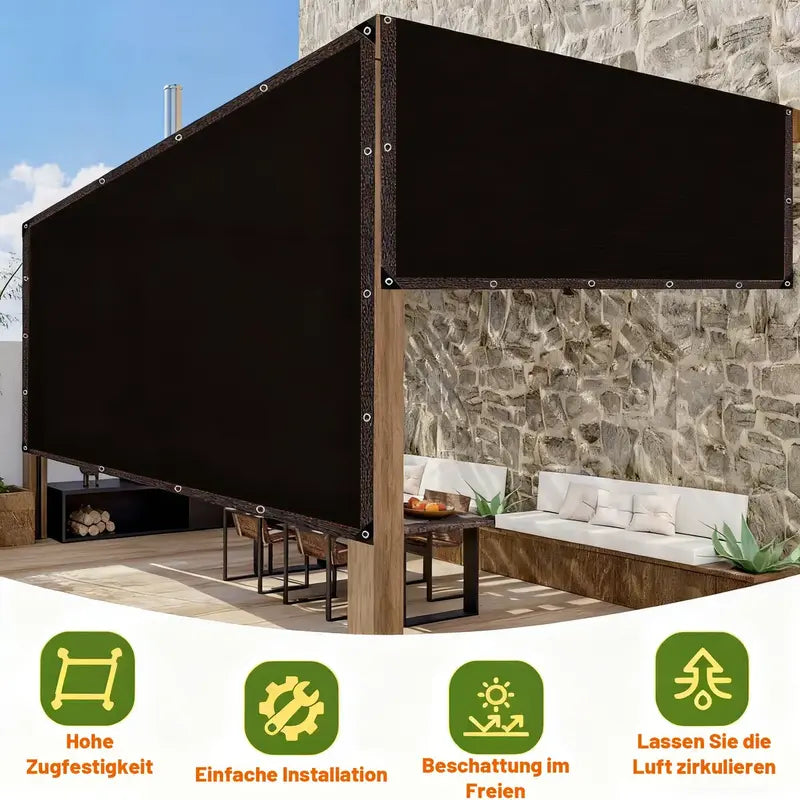 💥90% Blackout Cloth (Black) - 10 x 13ft UV-Resistant Shade Net with Reinforced Rivets,