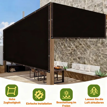 💥90% Blackout Cloth (Black) - 10 x 13ft UV-Resistant Shade Net with Reinforced Rivets,