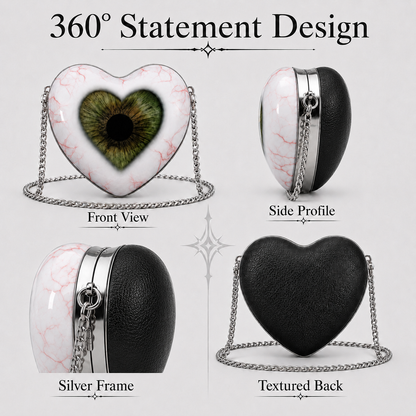 Gothic Heart Eye Statement Crossbody Bag