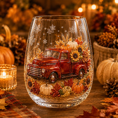 🍂✨Autumn Harvest 3D Glass Cup Gift Set – 6 Festive Designs