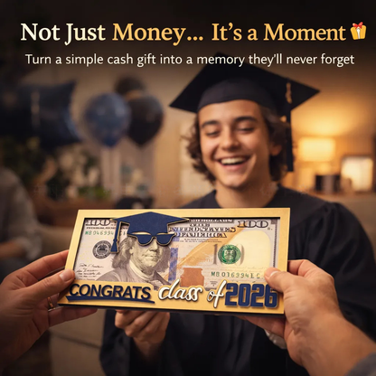 Graduation 2026 Money Holder-Unique Wooden Cash Gift Box for Class of 2026, Creative Graduation Gift for Seniors