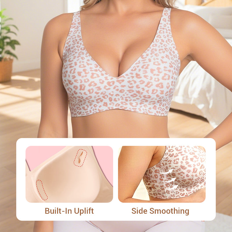 💗Summer Hot Sale⚡50K+ SOLD💕 Jelly Wireless Womens Comfortable Wireless Bras Push Up Bralettes Seamless T-shirts Bras Deep V Everyday Bras
