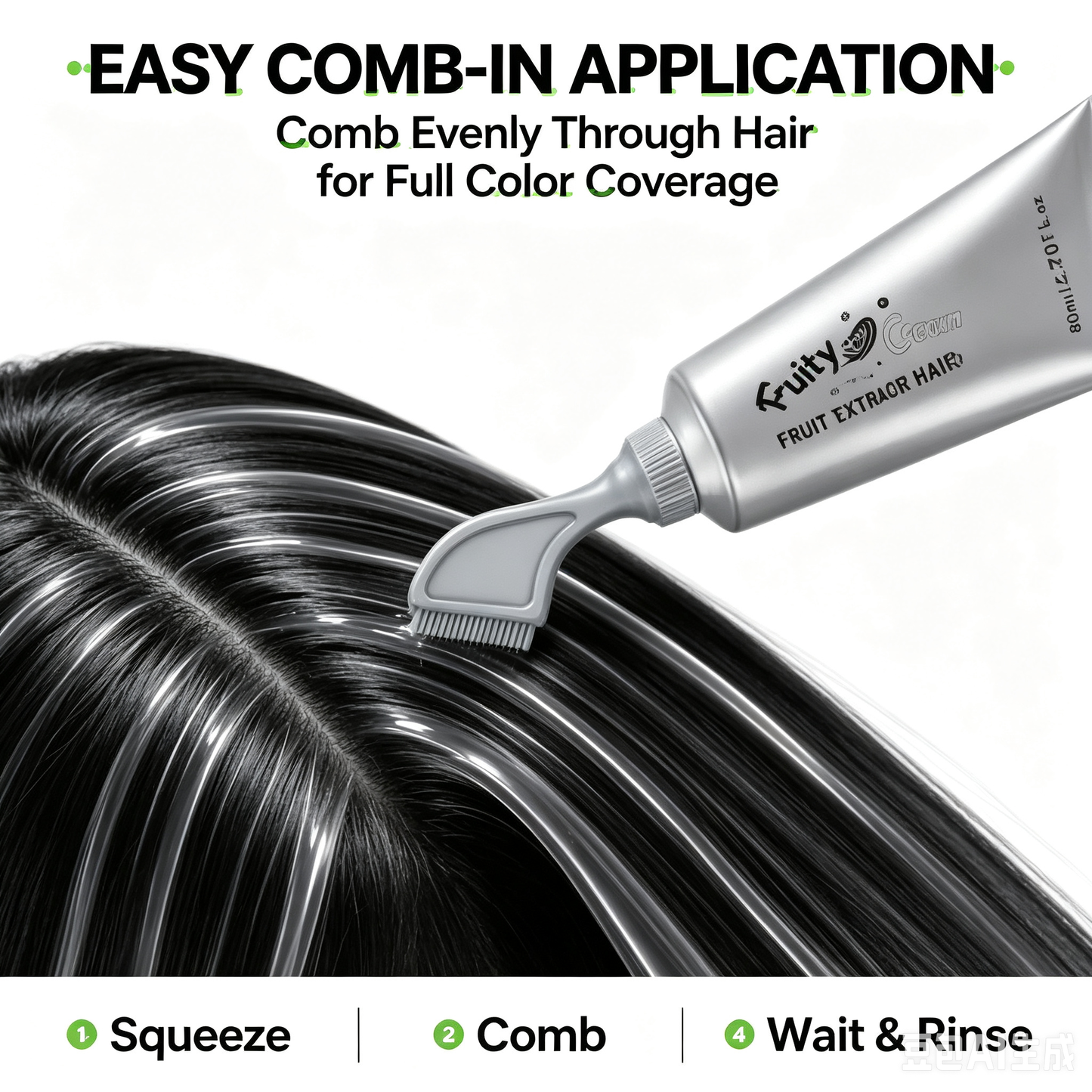 🍇Fruit Extract Hair Dye Comb / Hair Dye Cream — Portable Home Use, Gentle Plant-Based Hair Dye, Reusable No Mix Hair Color✨