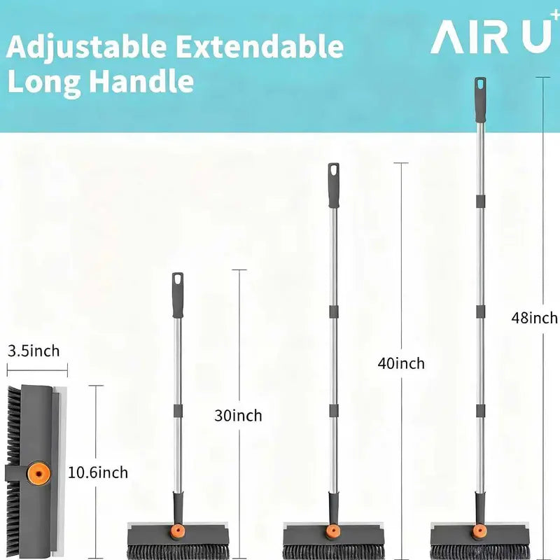 Floor cleaning brush, bathtub brush, long-handled 3-in-1 scraper brush, and heavy-duty stiff-bristled cleaning brush