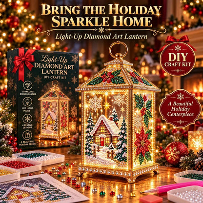 DIY Light-Up Diamond Art Lantern