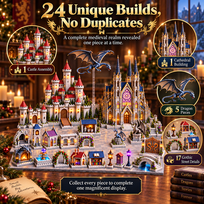 24-day Medieval Magic Dragon Castle Cathedral Advent Calendar