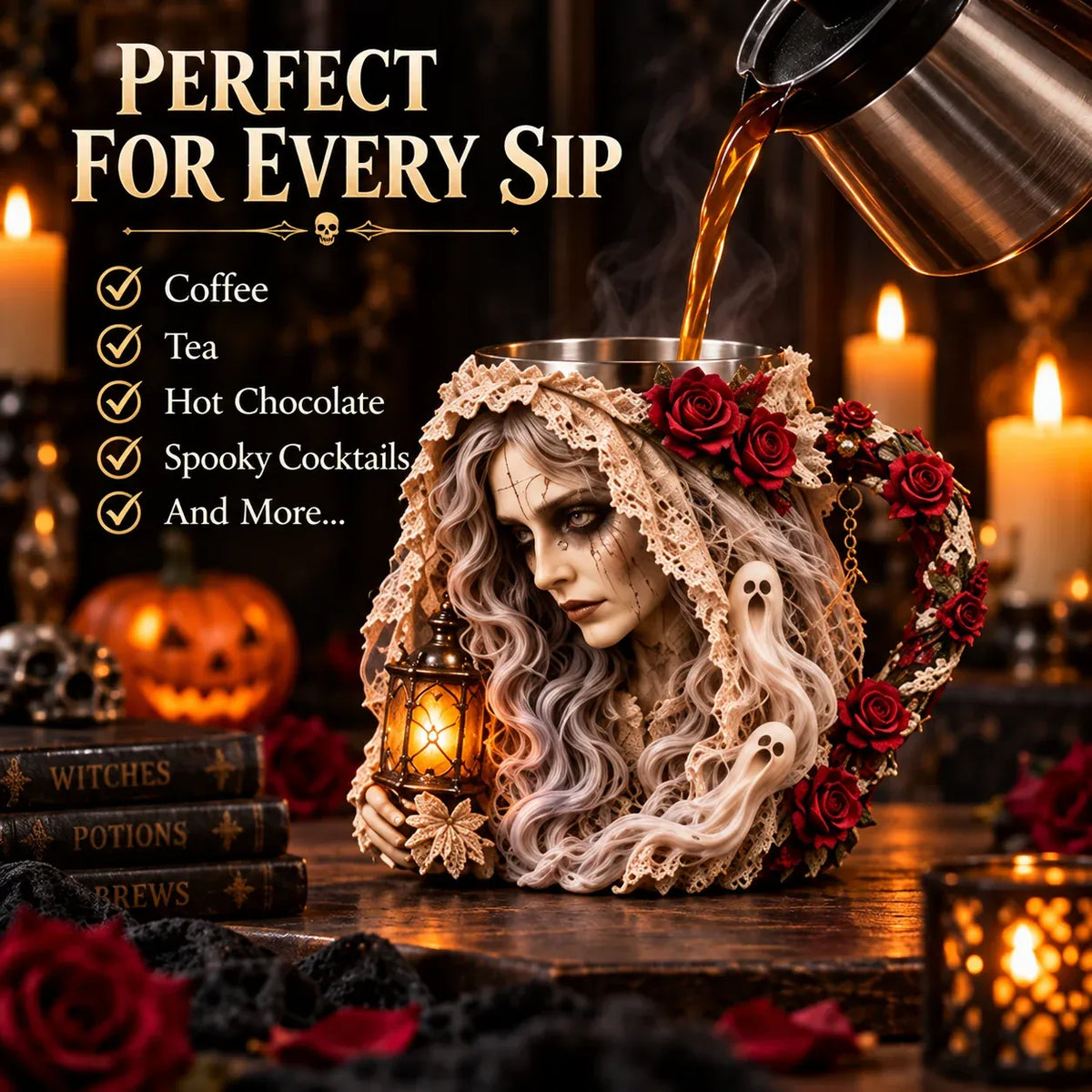 🎃👻 Spirits Come Alive™ – 3D Sculpted Halloween Character Mugs, 4 Spooky Styles to Sip & Collect