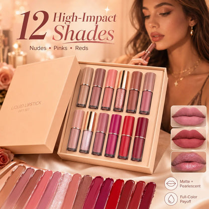 💄 12-Color Liquid Lipstick Gift Set