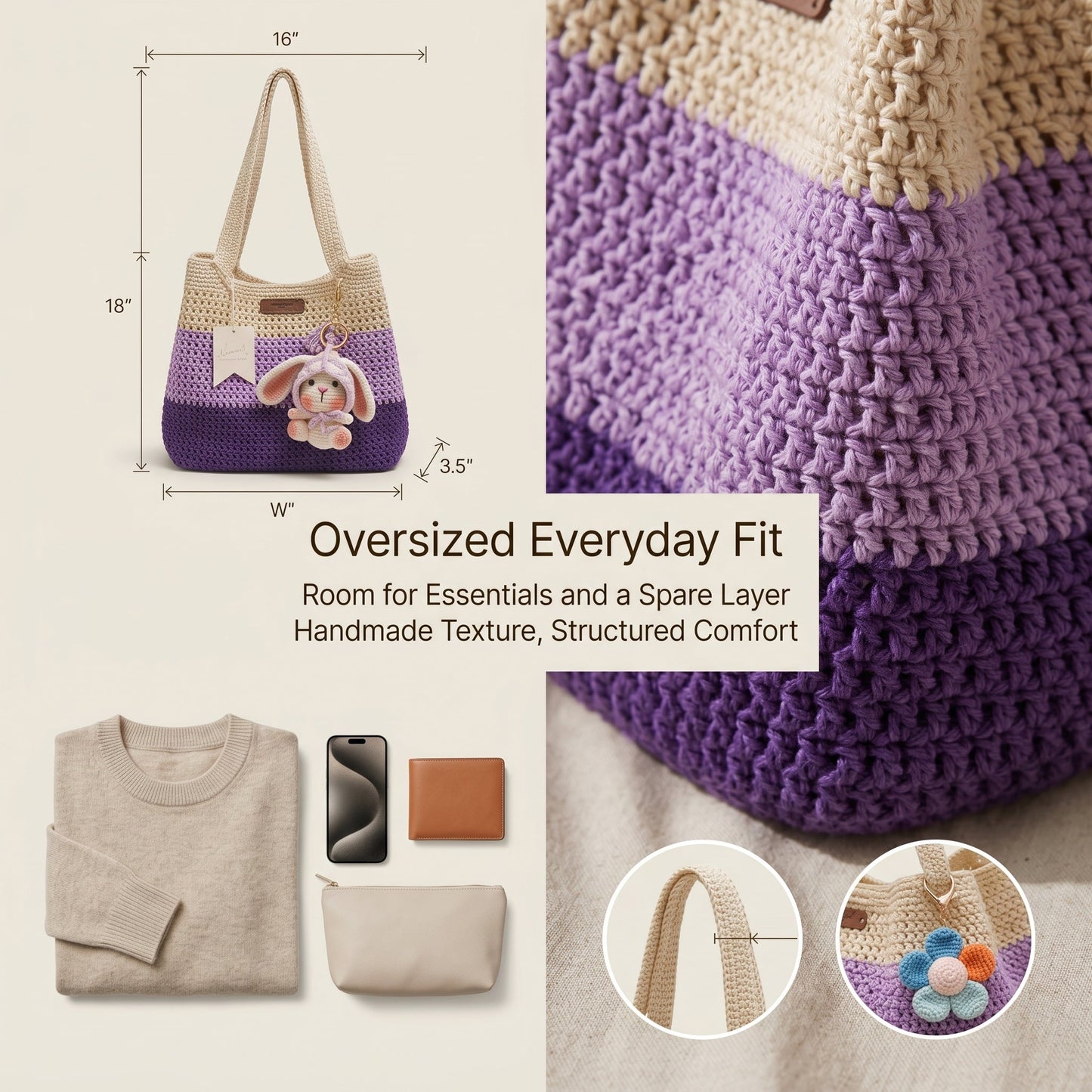 Handcrafted Crochet Striped Bag