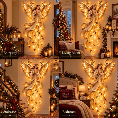 👼✨ Heavenly Angel Starfall Wall Light – Faith-Filled Christmas Glow & Blessing Decor