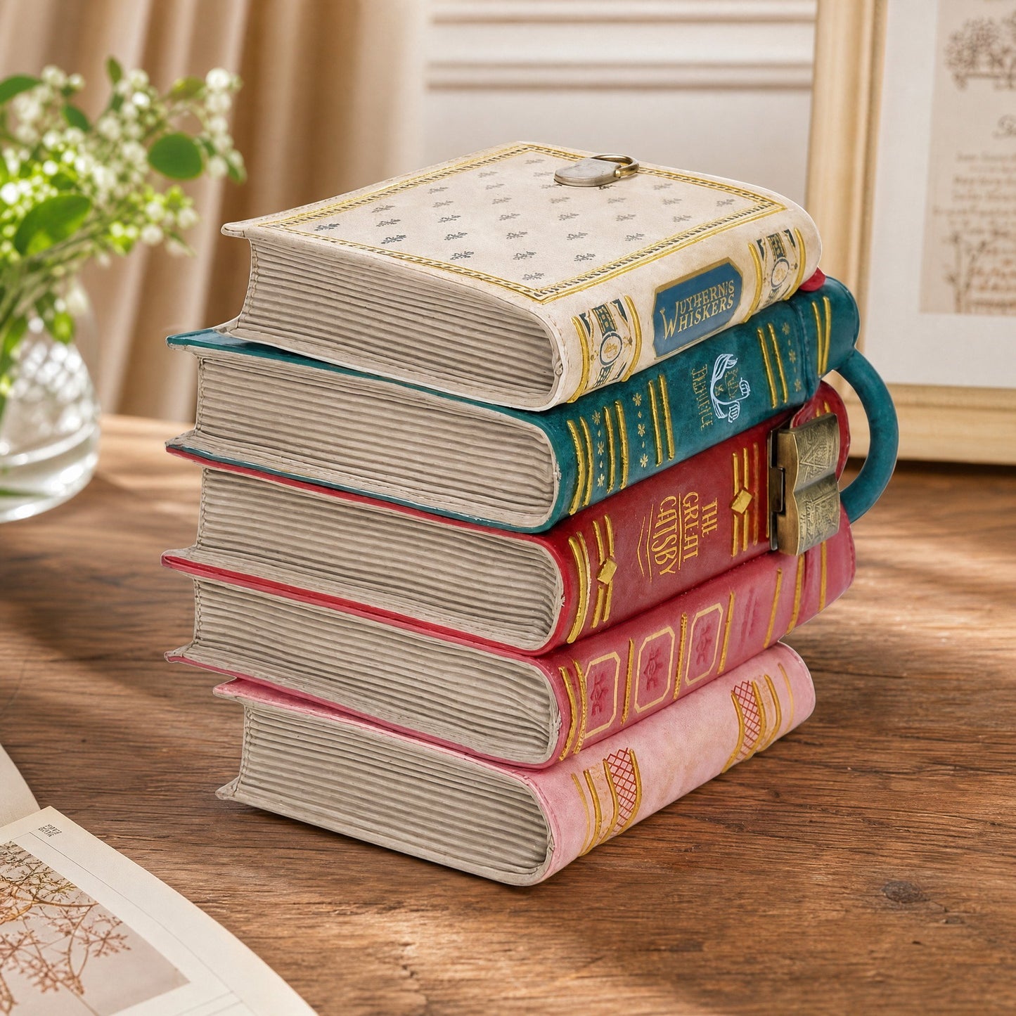 🔥2026 HOT SALE 49% OFF 📚 Vintage Stacked Book Novelty Handbag