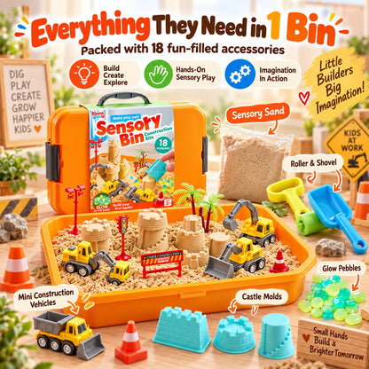 🚧🧸 Little Builder Sensory Adventure Box – Construction-Themed Hands-On Play Set