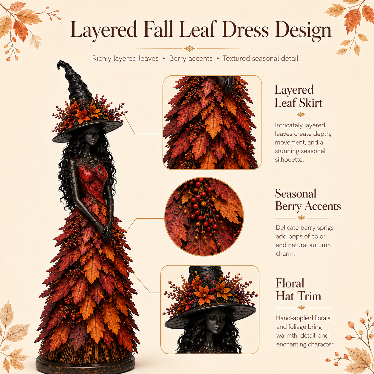 Enchanted Autumn Witch Figurine