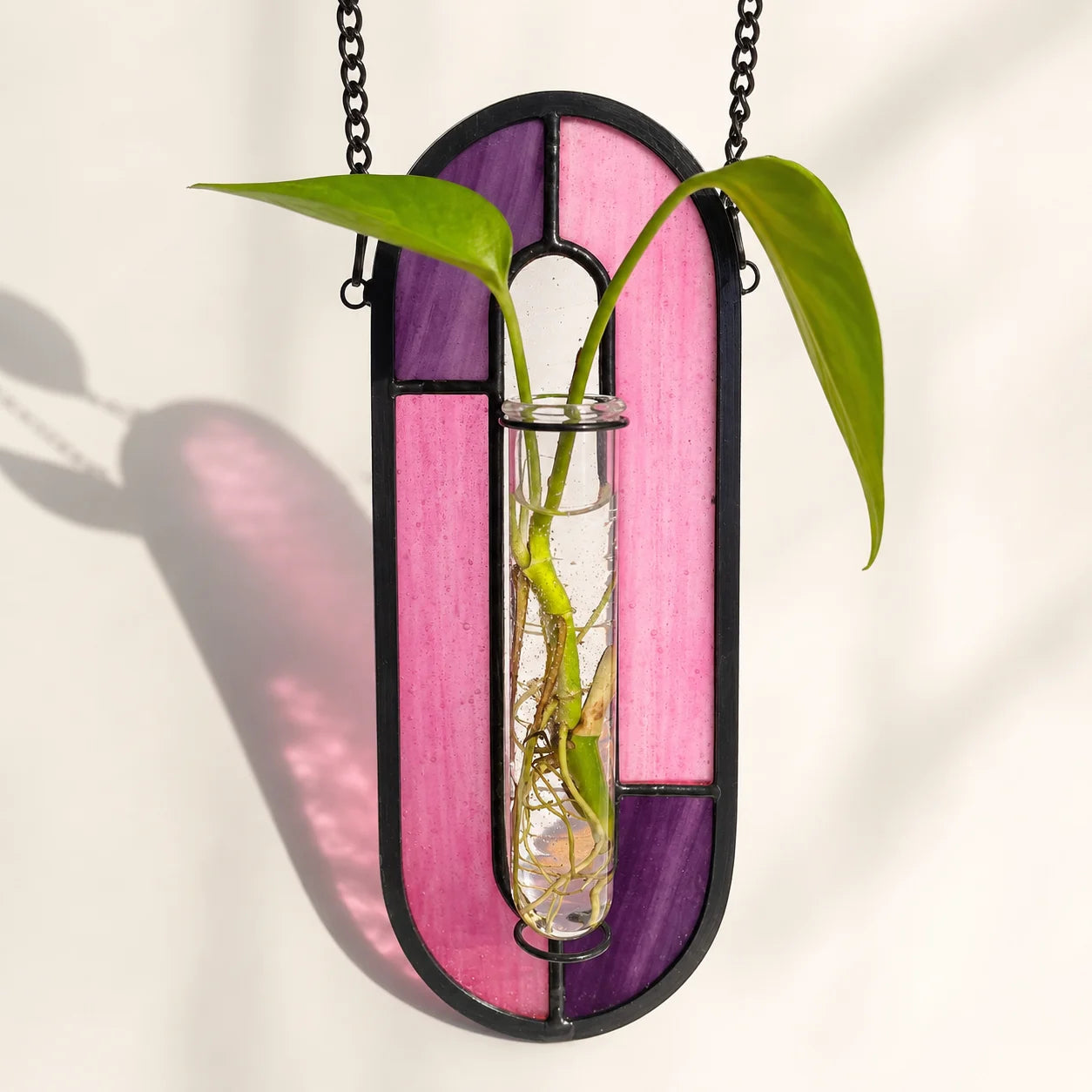 Stained Glass Hanging Plant Propagation Vase