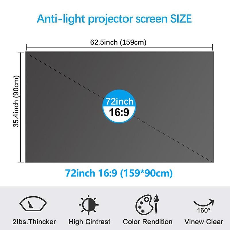 ⚡Hot Sales 69% OFF🔥Anti-Light 4K Projector Screen (16:9)🎥✨