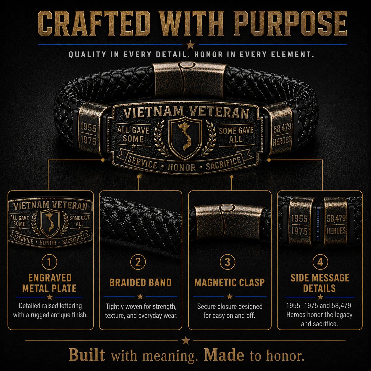 🎖️Vietnam Veteran Honor Bracelet
