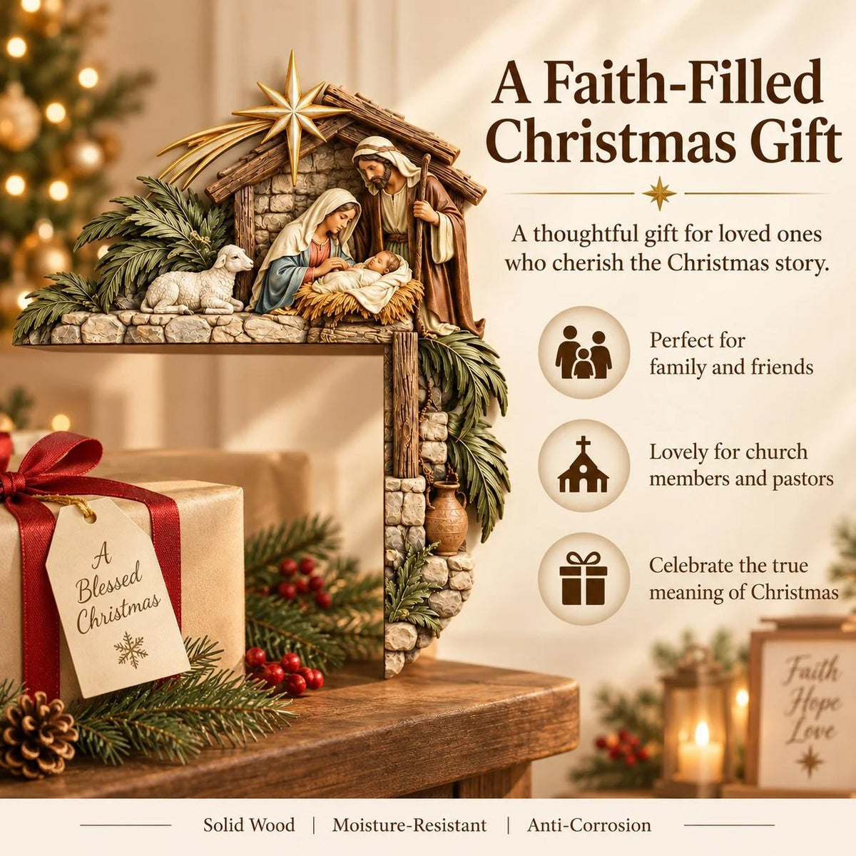 🎄 Christmas Nativity Door Frame Corner Decor — A Meaningful Holiday Accent ✨