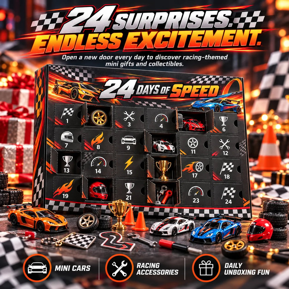 🏎️🏁 Race to Christmas™ – 24 Days of High-Speed Racing Surprises for Motorsport Fans