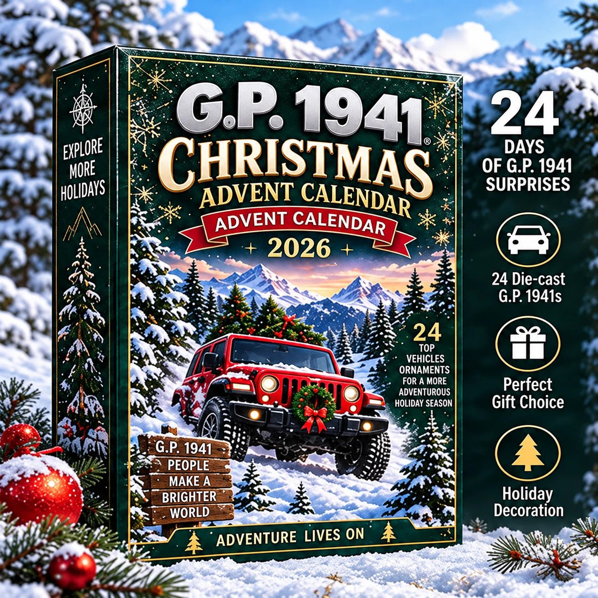 🚙❄️ 85 Years of Off-Road Legacy™ – 24-Day Snow Adventure Christmas Countdown Collection