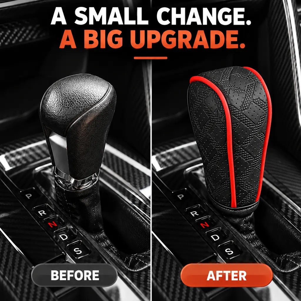 🚗 Sport Grip Leather Gear Shift Knob Cover