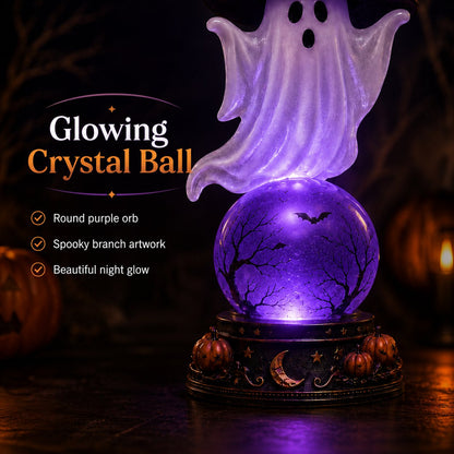 👻Halloween Raven Crystal Ball Lighted Decor