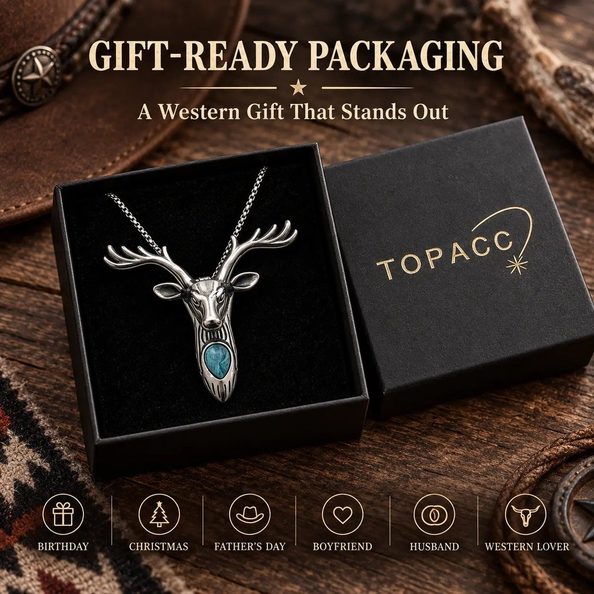 🤠🐐 Frontier Skull Statement Pendant – 5 Western Styles with Necklace & Clip Wear