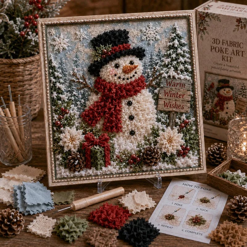 🎄🧵 Create Plush 3D Christmas Fabric Art | No-Needle Craft Kit