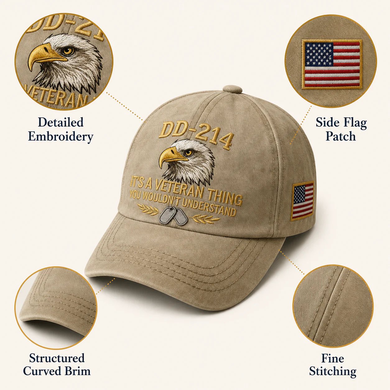 DD-214 Veteran 3D Embroidered Cap