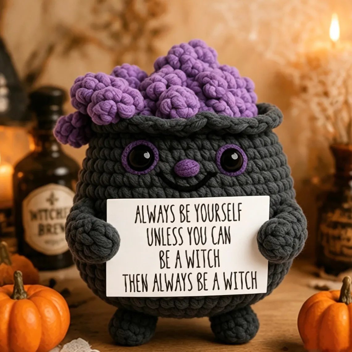 👻🖤Halloween Buddy – Handmade Crochet Encouragement Gift That Brings Smiles All Season🎁