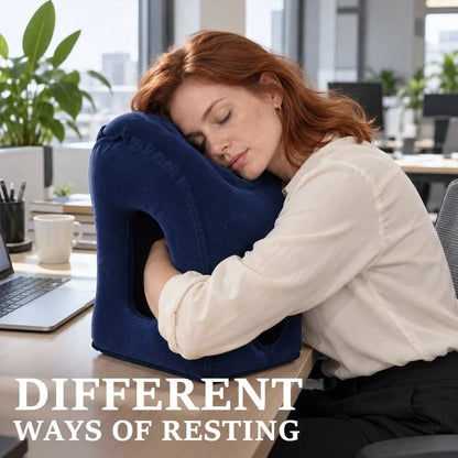 🛫 Ultra-Light Foldable Inflatable Travel Pillow | Portable Neck, Face & Arm Support for Trips 💤❤️