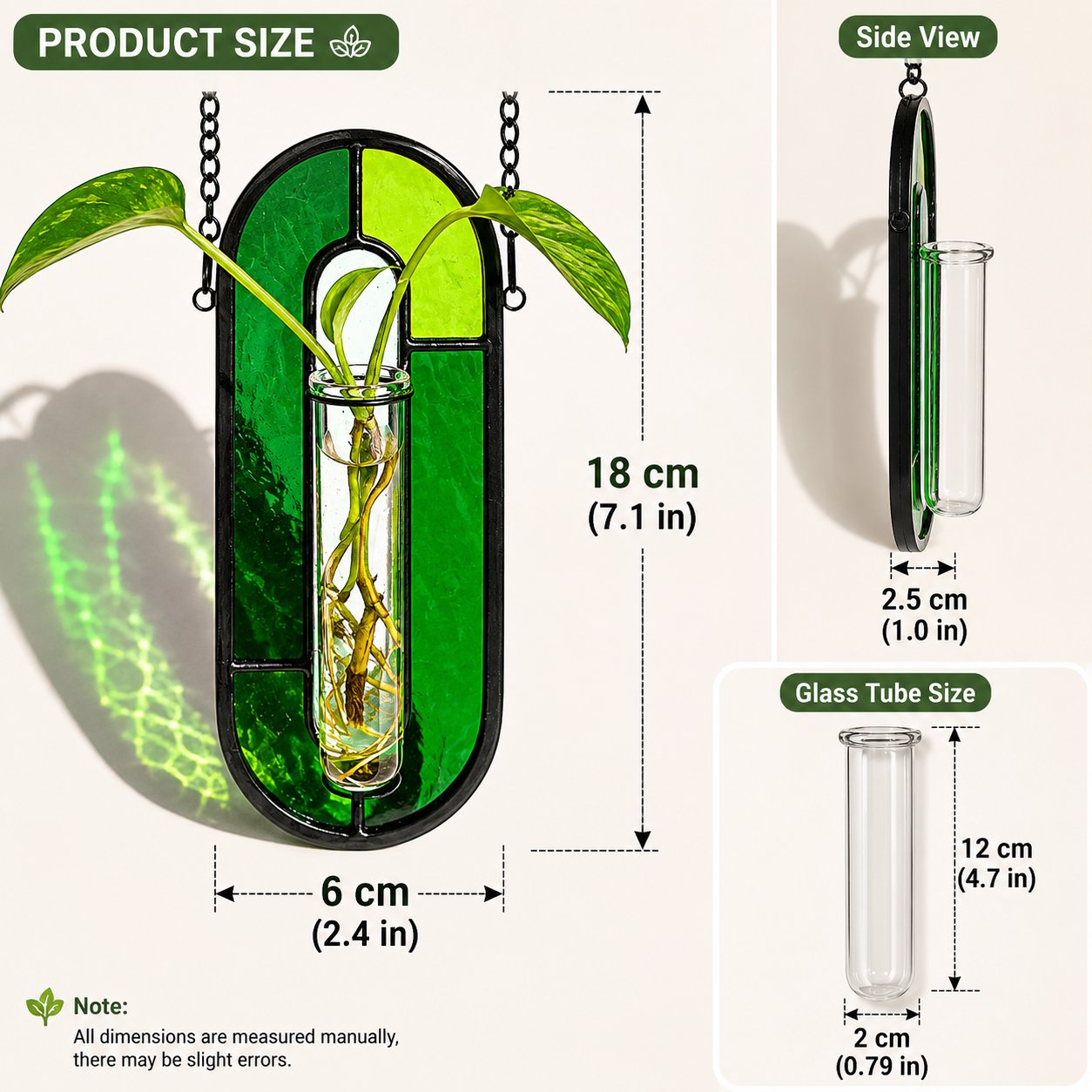 Stained Glass Hanging Plant Propagation Vase