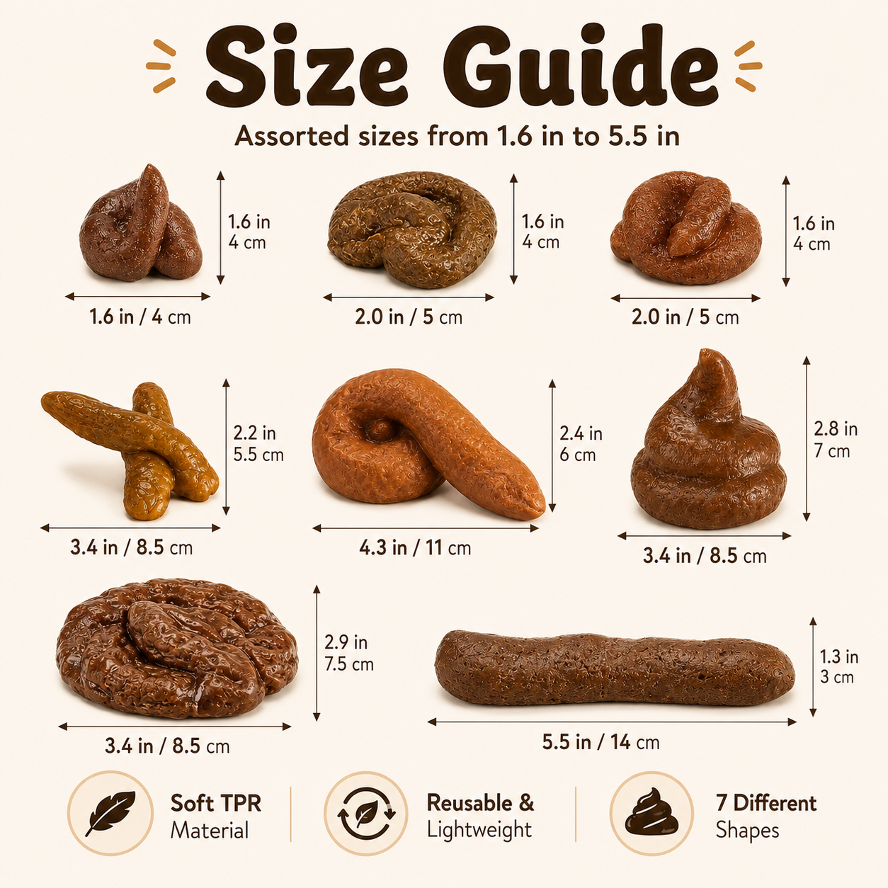 7-Piece Realistic Fake Poop Prank Set