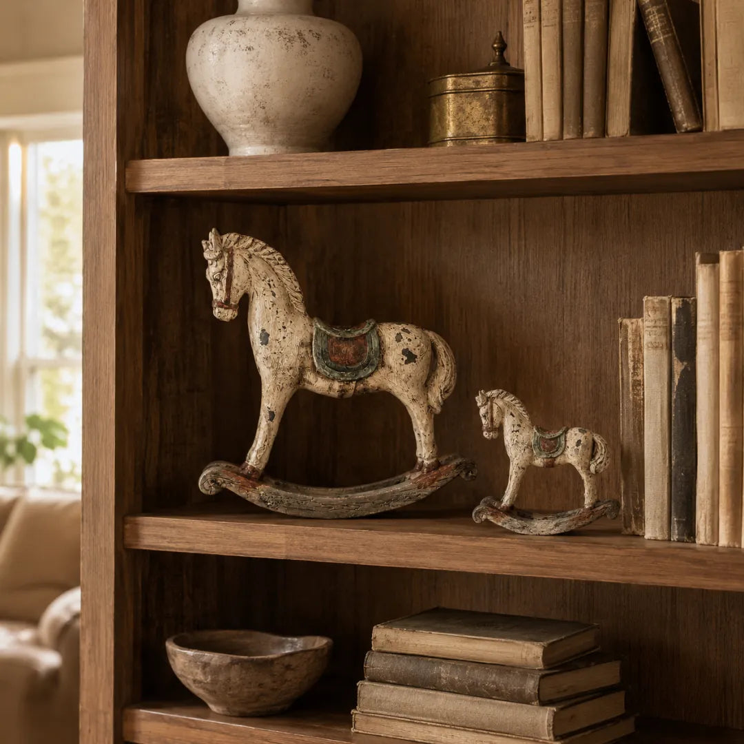 Vintage Distressed Rocking Horse Pair
