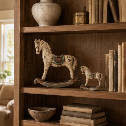 Vintage Distressed Rocking Horse Pair