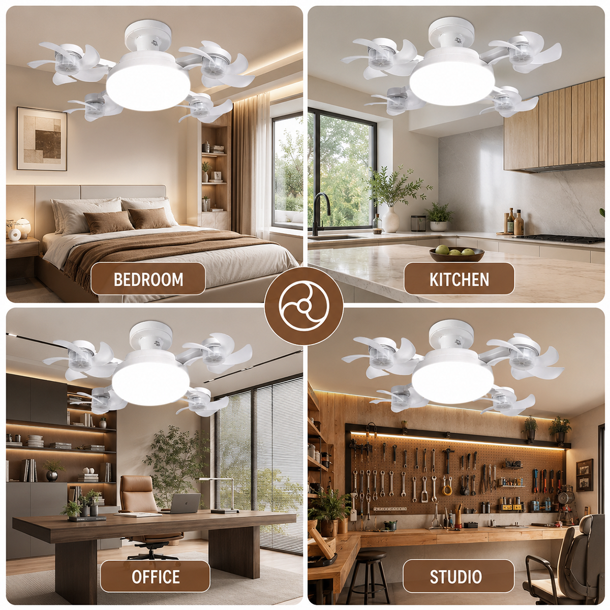 Socket Fan Light – Screw-In Ceiling Fan with LED Light