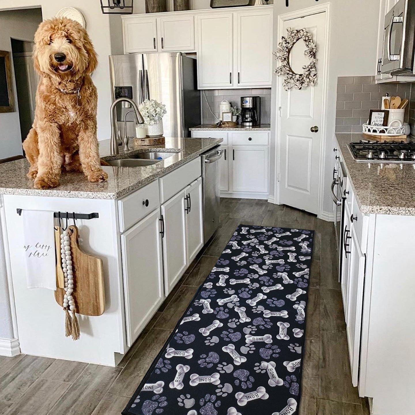 Puppy Paw Washable Runner Rug - Non-Slip & Pet-Friendly