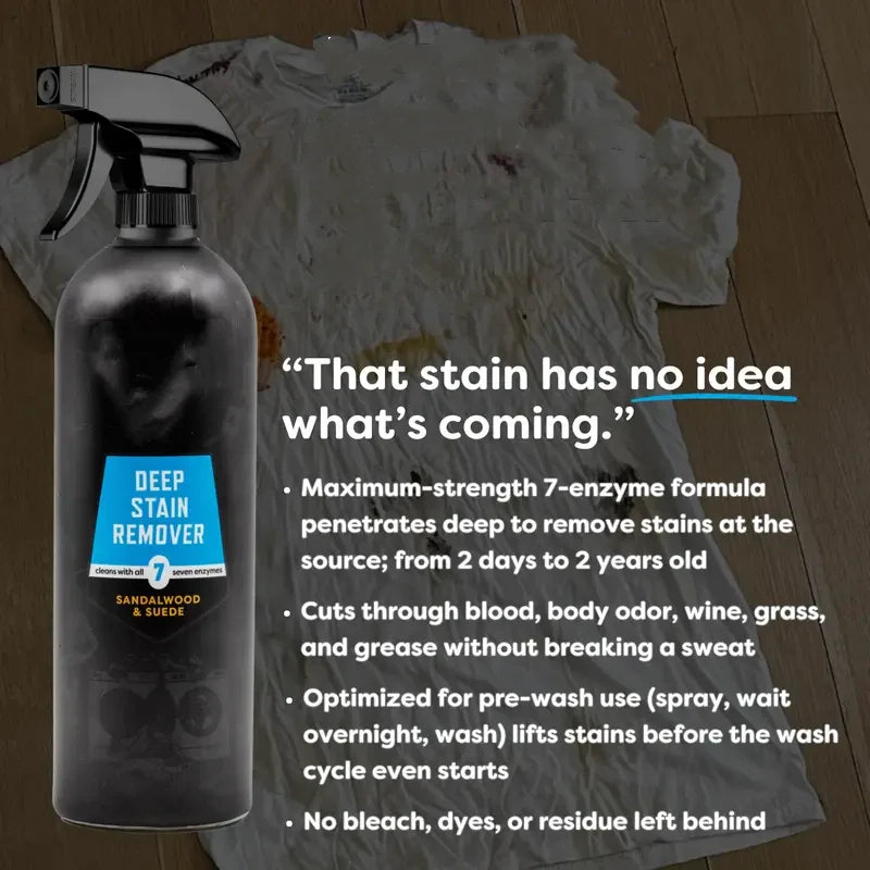 Deep-Penetrating Fabric Stain & Odor Remover — 7-Enzyme Powerful Stain Cleaner