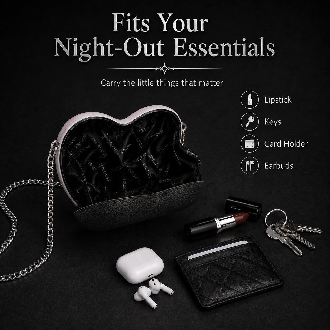 Gothic Heart Eye Statement Crossbody Bag