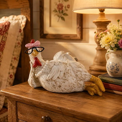Funny Farmhouse Chicken Figurine Decor