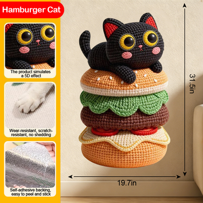 5D Woven Cat Scratcher Mat, Cat Scratching Design for Indoor Cats, Protects Walls, Sofas, Couches and Doors