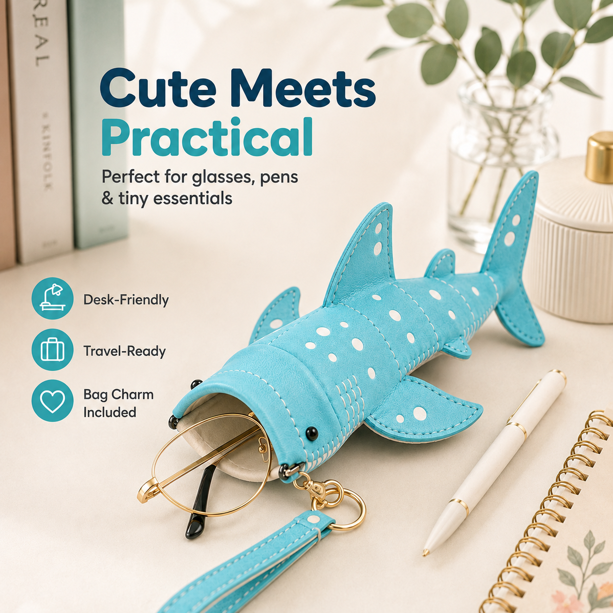 Cute and practical shark pouch
