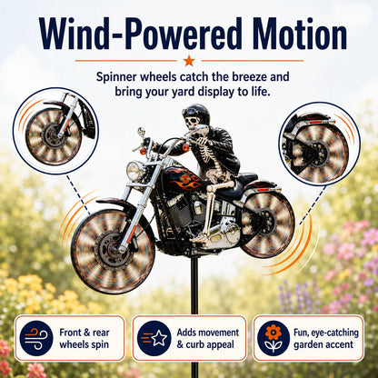 Skull Motorcycle Windmill