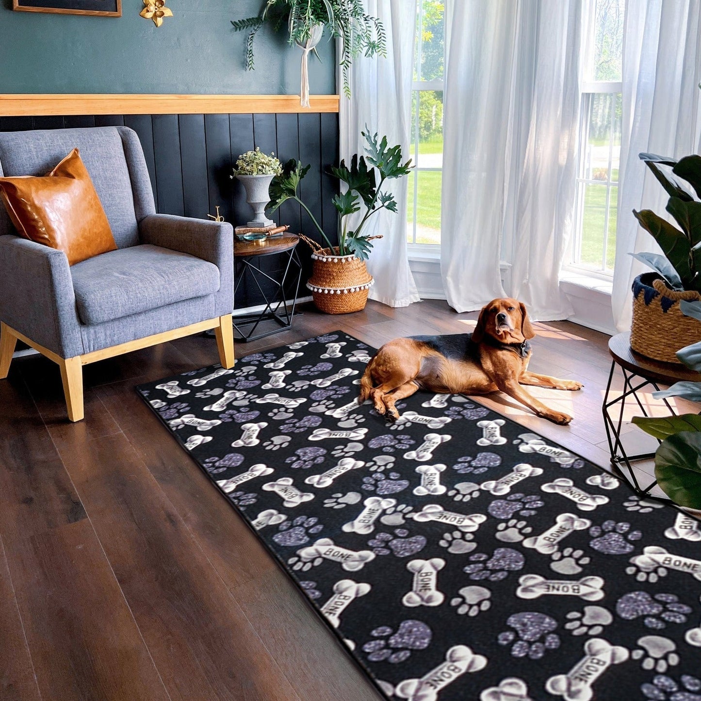 Puppy Paw Washable Runner Rug - Non-Slip & Pet-Friendly