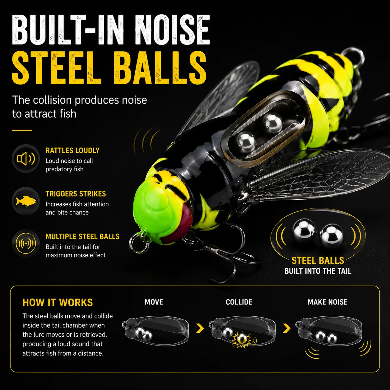 Wasp Topwater Crawler Fishing Lure