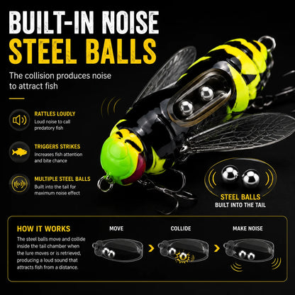 Wasp Topwater Crawler Fishing Lure