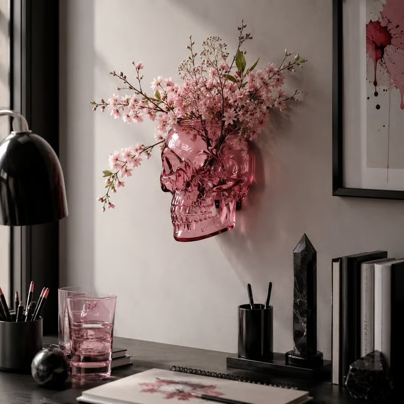 Gothic Skull Wall Vase